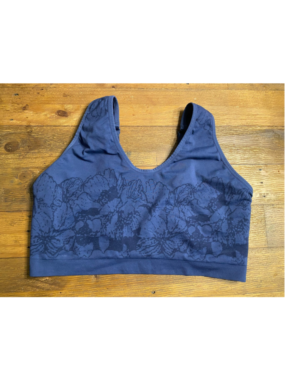 Cacique 26/28 Navy Blue Floral Print Bralette
